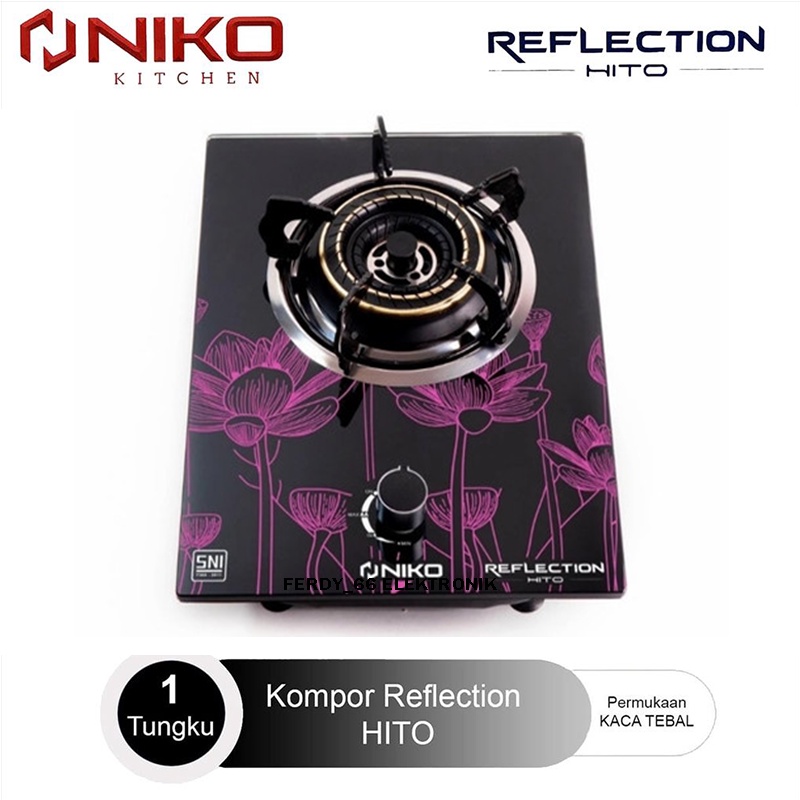 Kompor gas tanam 1 tungku NIKO REFLECTION HITO
