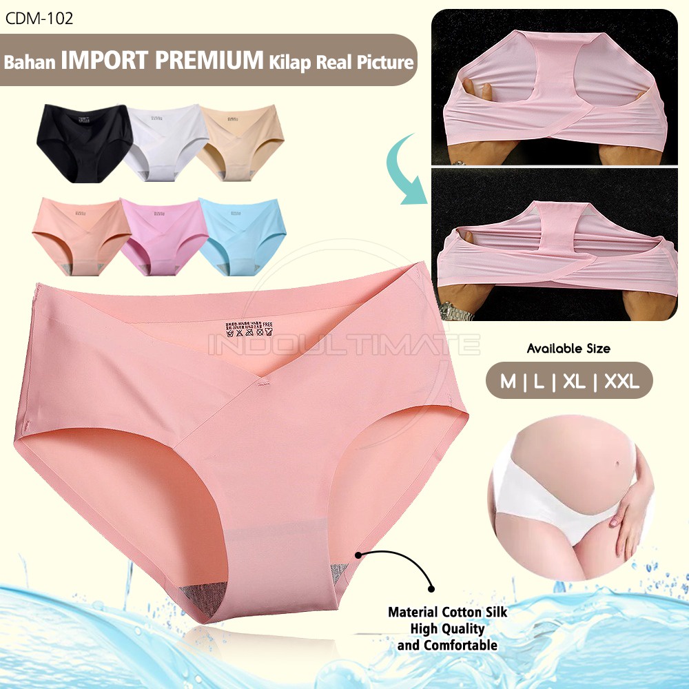 1Pcs Celana Dalam CDM-102 Wanita Hamil Seamless Sepinggul Celana Seamless Tipis CD Hamil Melahirkan