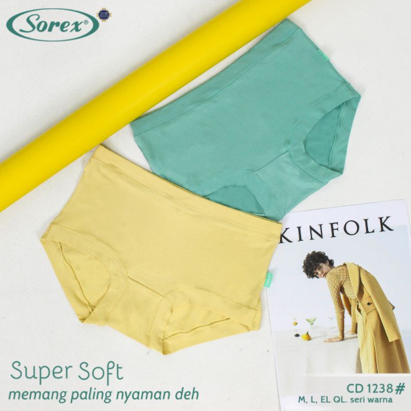 6 PCS / Setengah Lusin CD Sorex 1238 Celana Dalam Wanita Super Soft Lembut