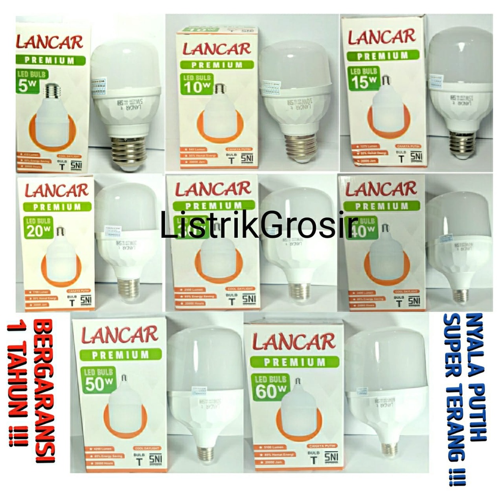 Capsule Lampu Led LANCAR PREMIUM 5w 10w 15w 20w 30 w 40Watt 50w 60 Watt Kapsul