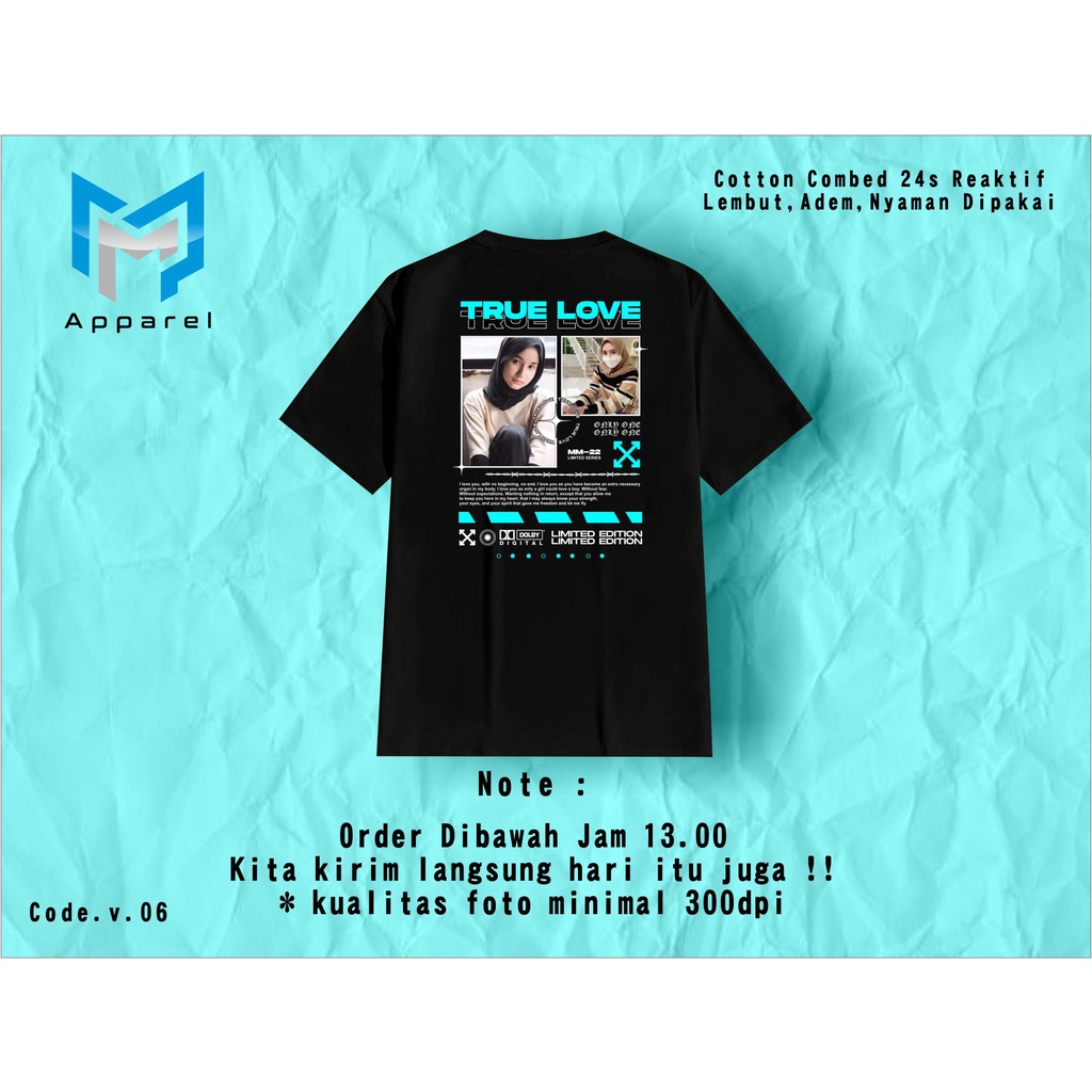 KAOS CUSTOM FOTO 06 | KAOS COUPLE | KAOS DESAIN ESTETIK | KAOS VIRAL BUCIN |