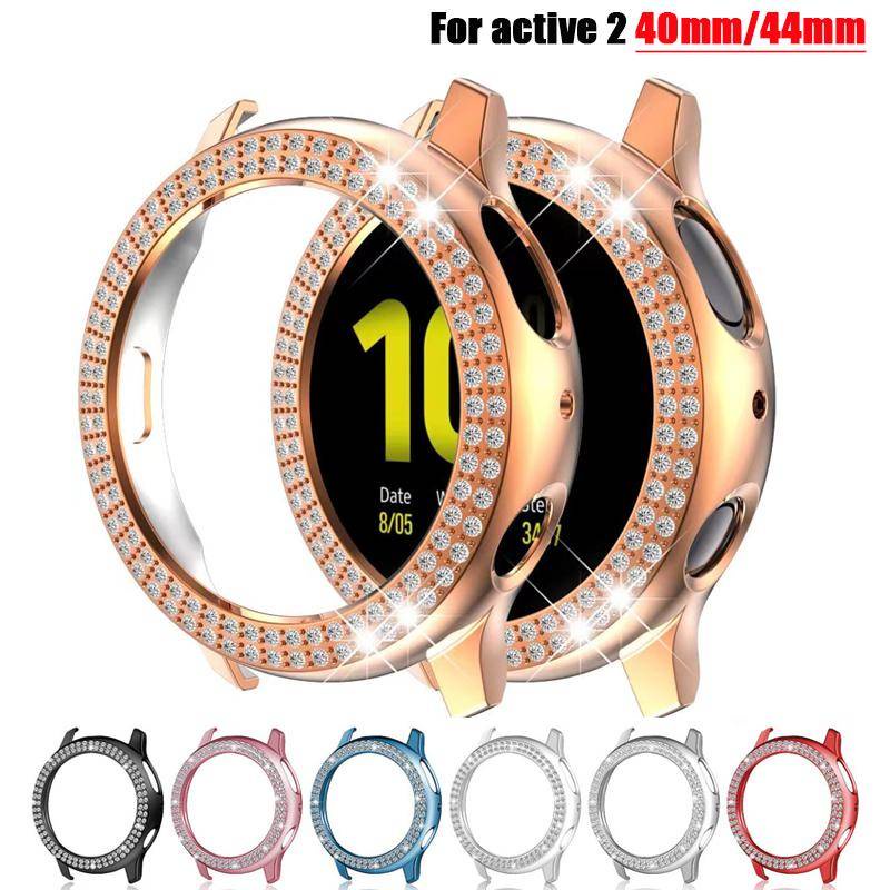 Diamond Casing Pelindung Layar PC Untuk Samsung Galaxy Watch Active2 40mm 44mm Bumper Shell Cover For Galaxy Watch Active2 40mm 44mm