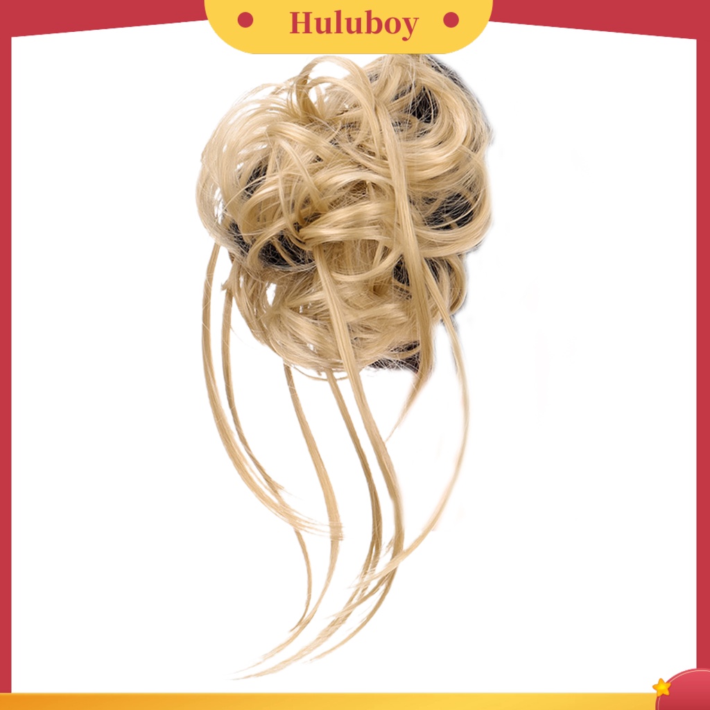 Wig Rambut Bun Elastis Breathable Efek Messy Untuk Pesta