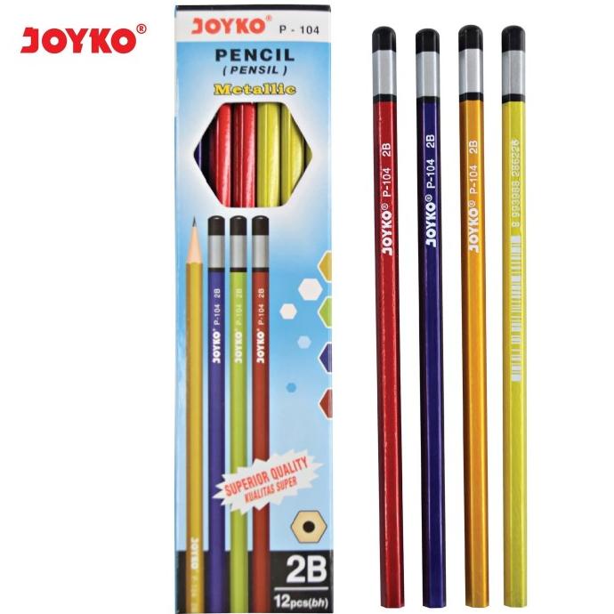 

Pencil / Pensil Joyko P-104 / 2B / Metallic / 1 BOX 12 PCS