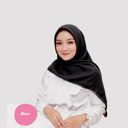 [ COD ] New 60+ Warna Daily Hijab Bella Square | Hijab Segi Empat Double Hycount | Hijab Segi Empat Bella Square-BLACK