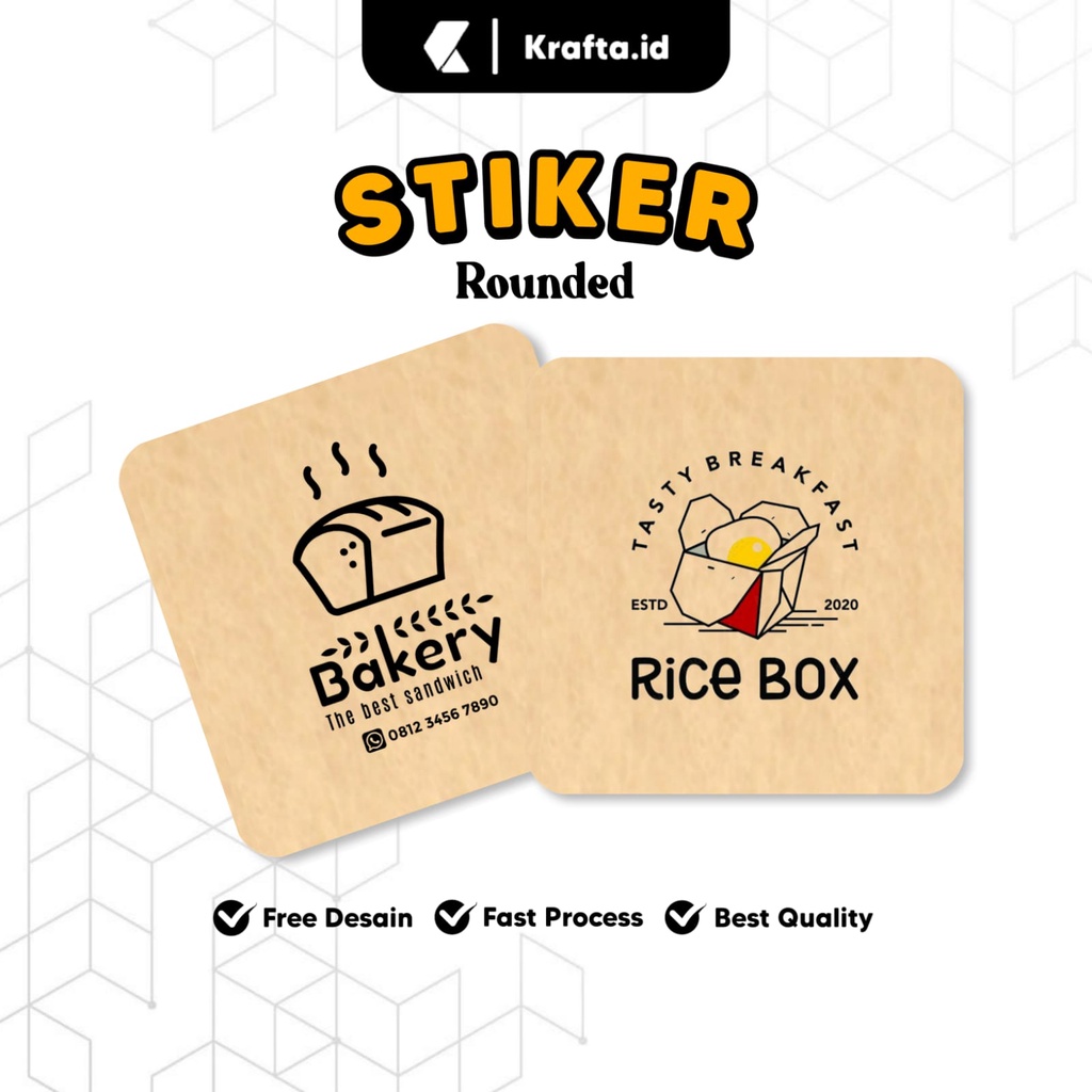 

Cetak Stiker Kotak Rounded Label Makanan,Label Kemasan, Online shop Siap Pakai