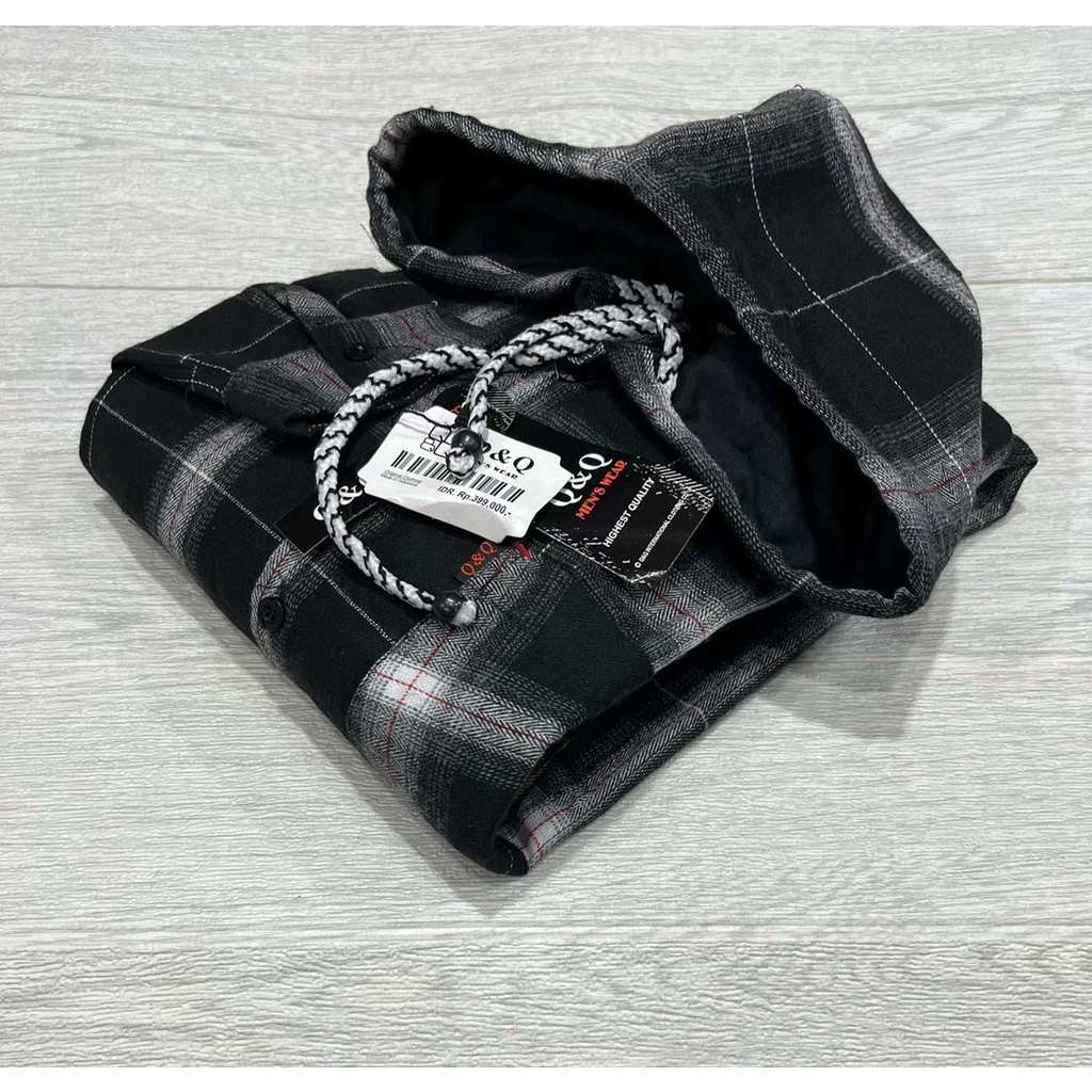 TERLARIS KEMEJA FLANNEL HOODIE PRIA/WANITA ORIGINAL M L XL PREMIUM QUALITY