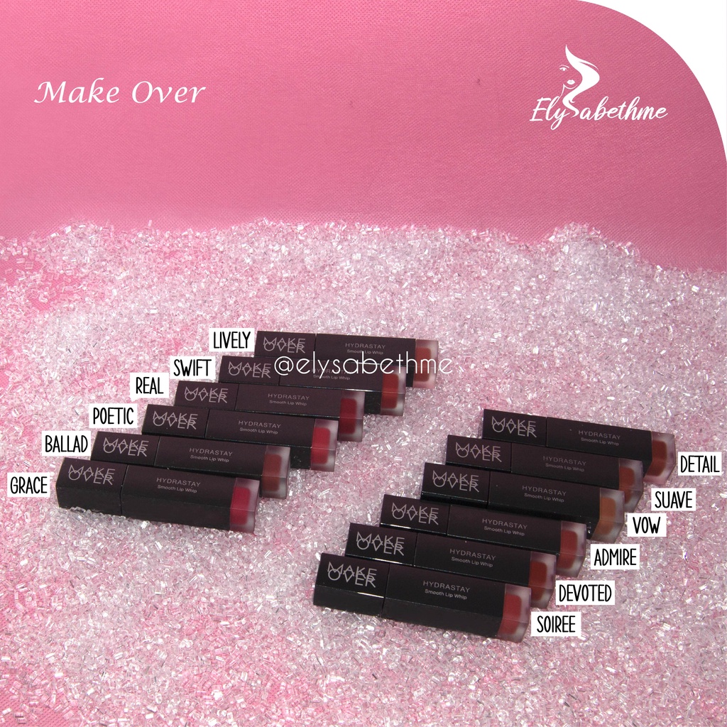 ✿ELYSABETHME✿ 𝓶𝓪𝓴𝓮𝓸𝓿𝓮𝓻 Make over Smooth Lip whip lipstik matte bibir kering, bibir pecah-pecah