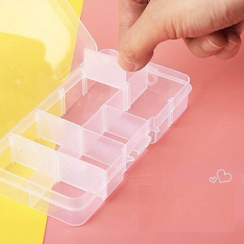 [DEASHOP] KOTAK OBAT MANIK MOTE KANCING 10 SEKAT BAHAN PLASTIK - TEMPAT PENYIMPANAN AKSESORIS PERHIASAN JEWELRY BOX STORAGE