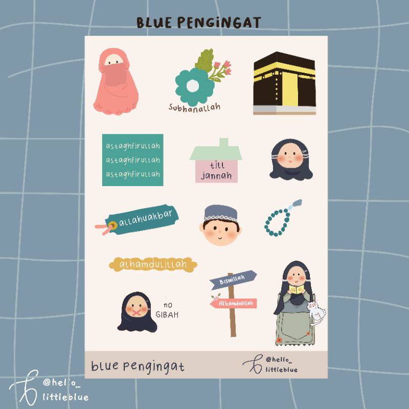 

sticker blue pengingat / sticker kiss cut / sticker muslimah