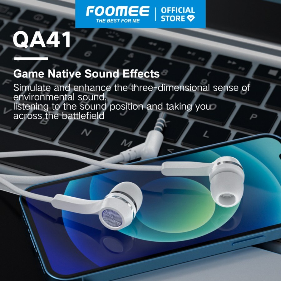 Trend-FOOMEE QA41 Wired earphone in-ear electroplating piece