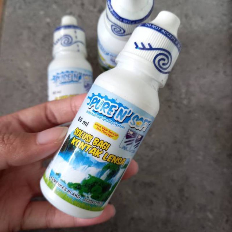 0Cairan pembersih softlens PURE N SOFT/air perendam soflen/air pencuci soflens purensoft