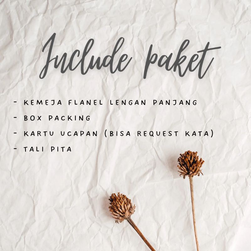 Hampers Gift Box Kado Ulang Tahun Kemeja Flanel Pria Wanita Lengan Panjang Motif Kotak Kotak Casual Terbaru