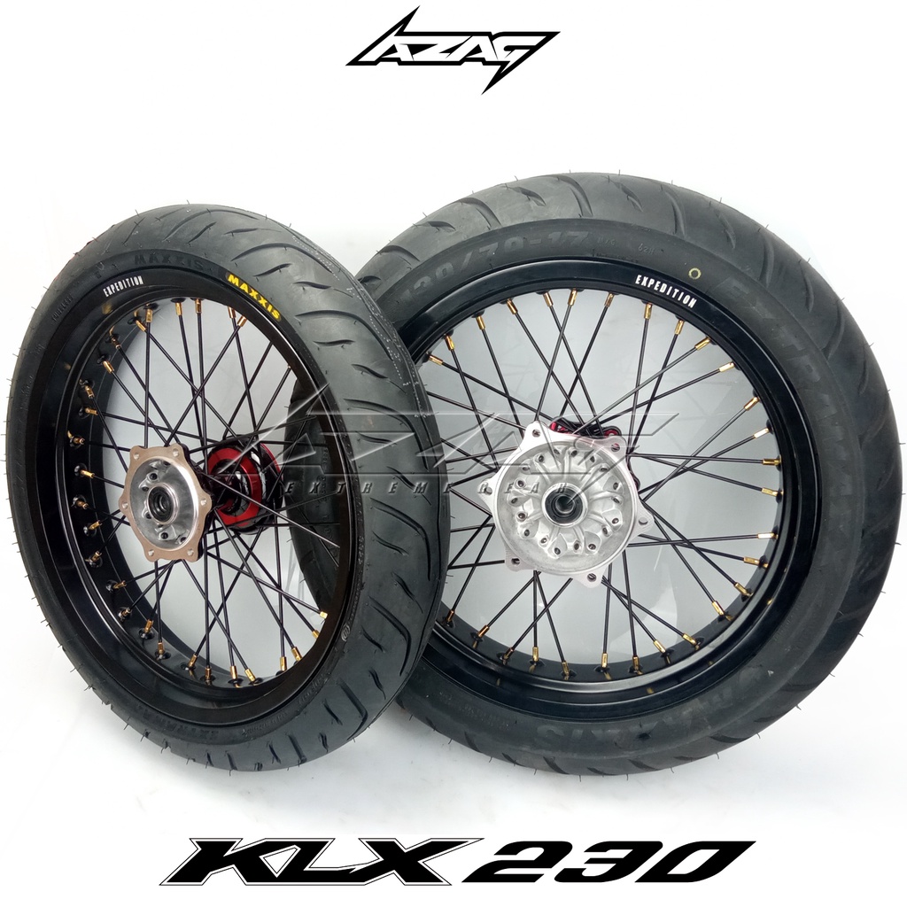 BAN SET SUPERMOTO KLX 230 VELG EXPEDITION BAN MAXXIS EXTRAMAXX