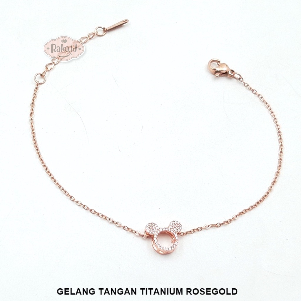 Gelang Titanium Wanita Anti Karat Motif Mickey 1210