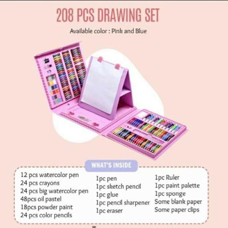 

[I-4&U ㊚) Colouring Set Anak 208 pcs Crayon Art Set Alat Lukis pasti dikirim