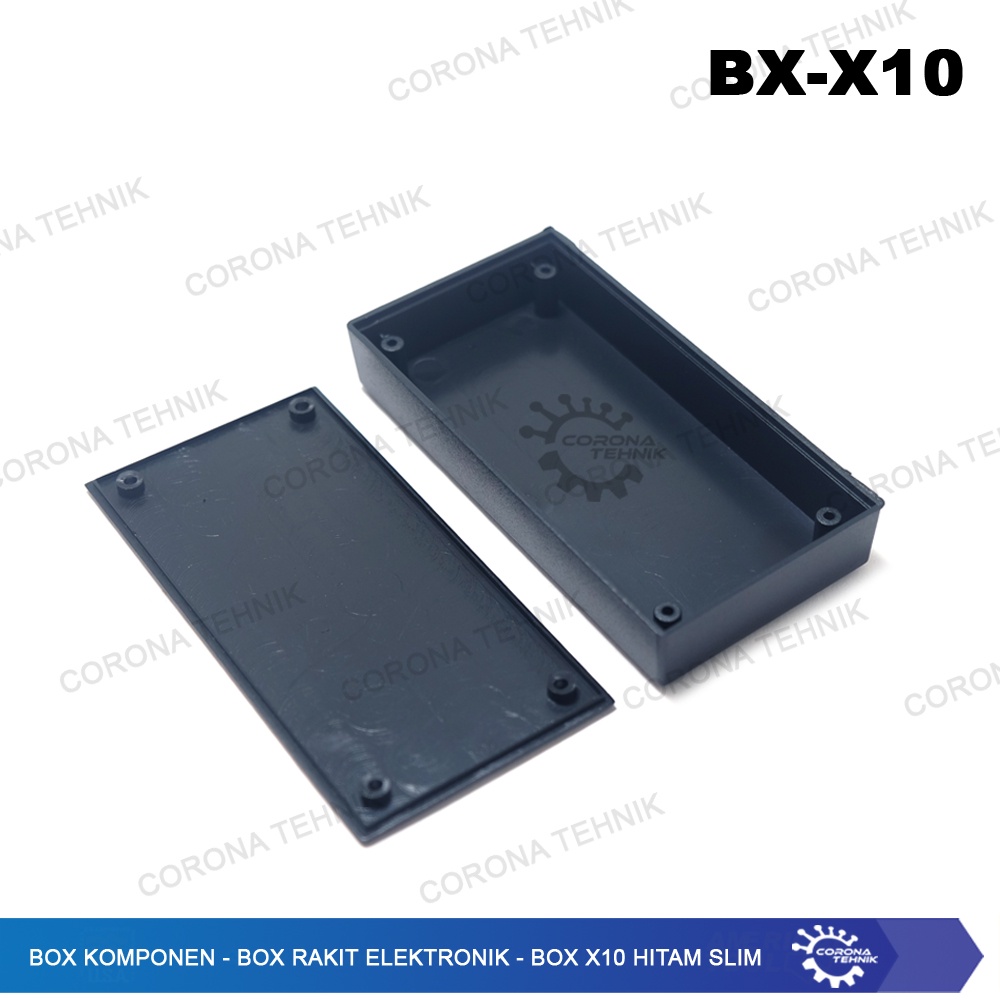 Box Rakit Elektronik - Box X10 Hitam Slim - Box Komponen