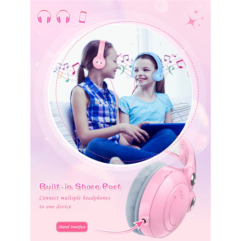 Sicibel S31 Headset Over Ear Motif Kartun Dengan Mic + Remote Control Untuk Anak