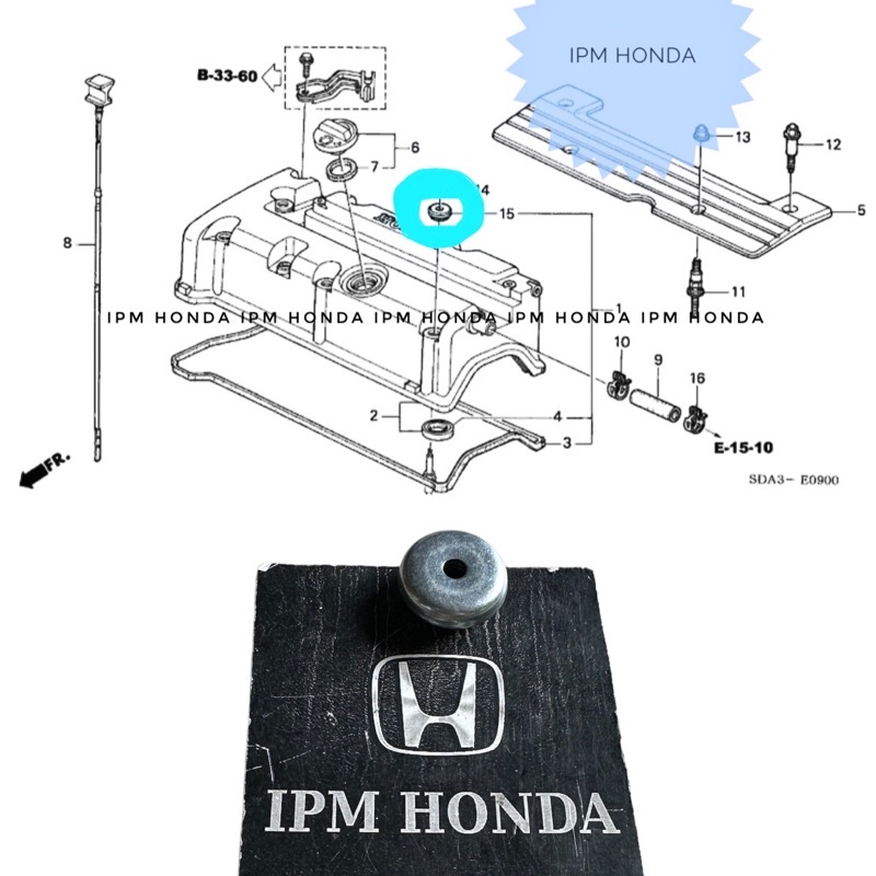 90442 PNA Washer Head Cover Grommet Baut Tutup Klep Honda CRV GEN 2 RD4 RD5 2002-2006 3 RE RE1 RE3 2007-2012 4 RM RM1 RM3 Prestige 2400cc 2013-2017 Accord CM5 2003-2007 CP2 2008-2012 Civic FD2 2006-2011 Odyssey RB1 RB3 2004-2013