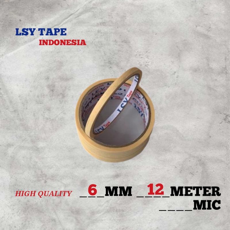 

masking tape / lakban kertas 6mm x 12meter full ( CBM )