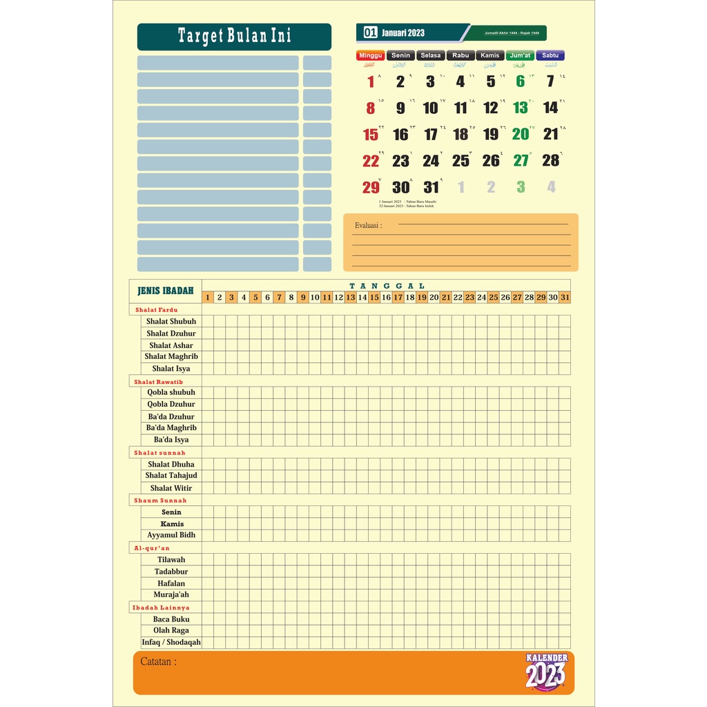 

Kalender Mutaba'ah 2023