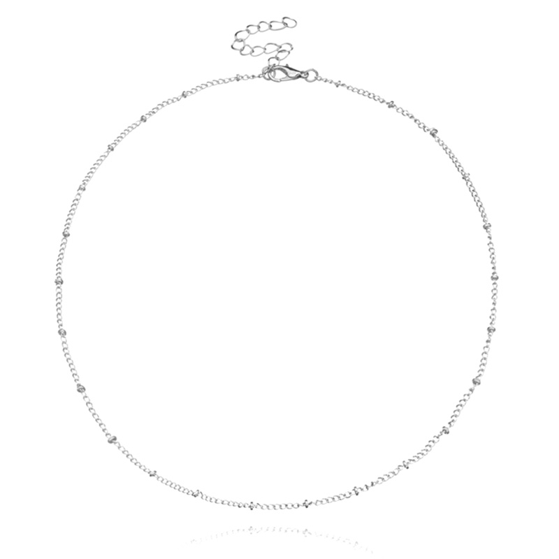 Kalung Rantai Untuk Wanita Warna Emas Tipis Choker Manik Chain Necklace Jewelry