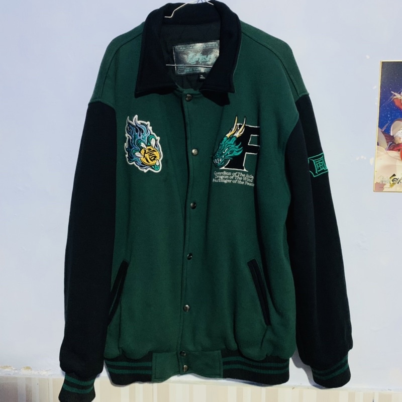 original varsity jacket faith industries feng the harbinger