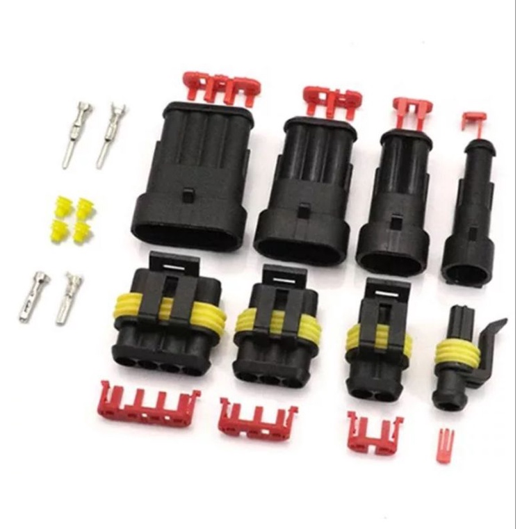 Socket Sambungan Kabel Waterproof Kelistrikan Mobil Motor 1/2/3/4/5/6 PIN