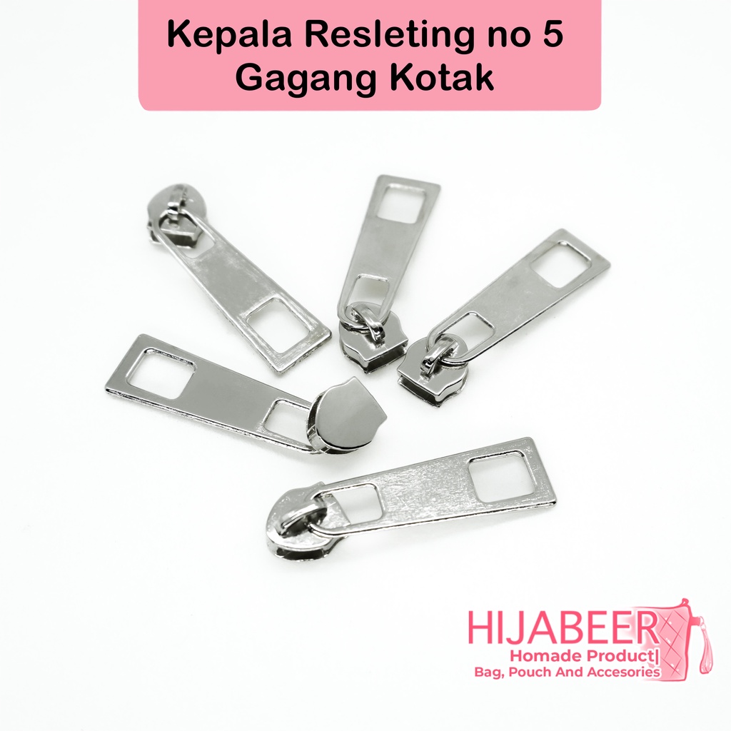 Kepala Resleting No. 5 Gagang kotak / 10 pcs