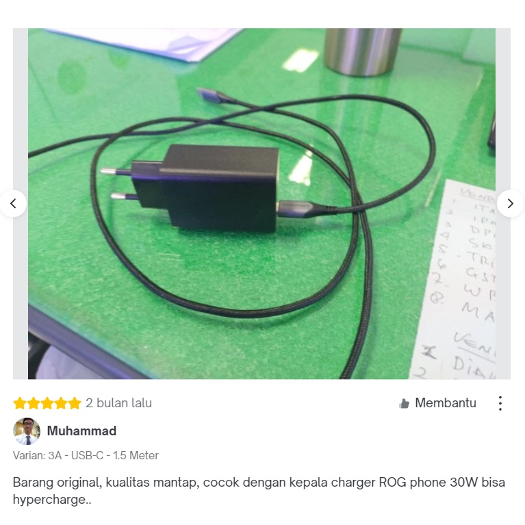 Vention Kabel USB Braided Type C to C PD 3A Fast Charge QC4.0 60W 1M 1.5M