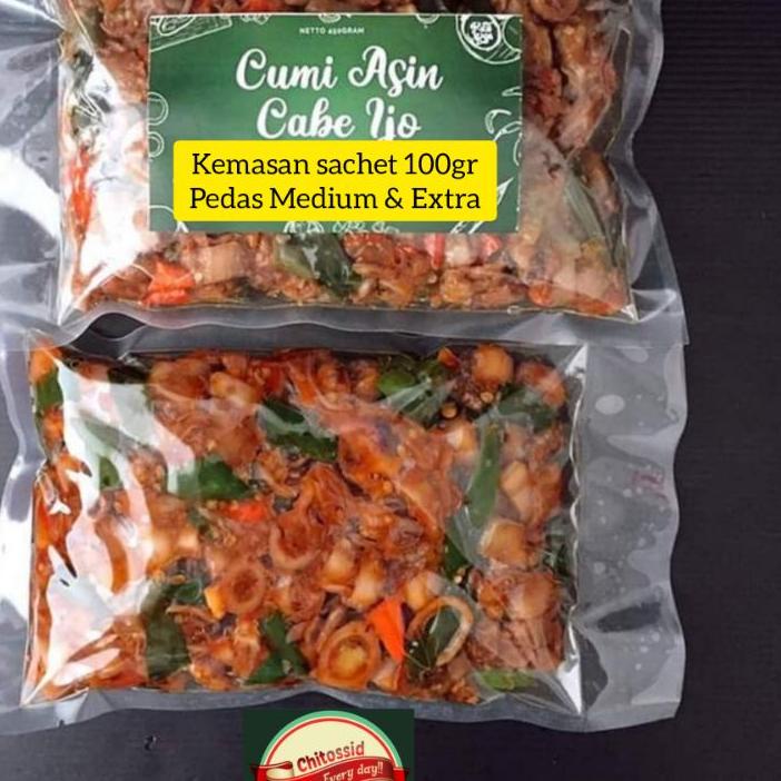 

Tumis Cumi Asin Cabe Ijo Medium dan Extra Hot!
