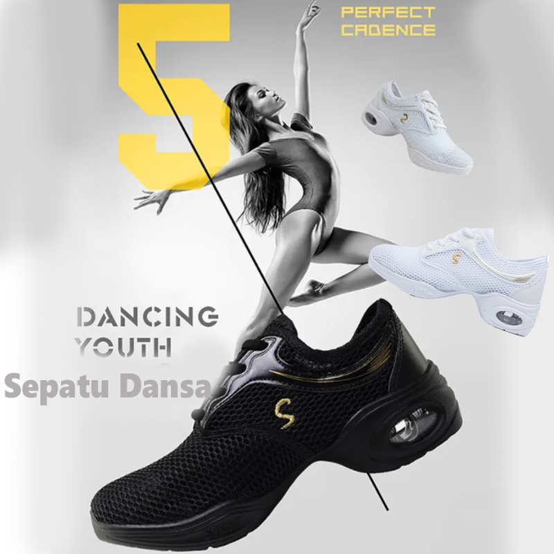 【COD】Sepatu Dansa Latin Sepatu Line Dance Casual sepatu Wanita Sepatu Dansa sepatu olahraga uk 36-41