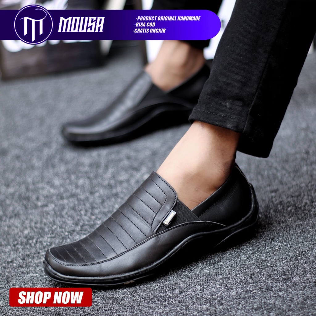 Sepatu Kasual Formal Pntofel Kerja Kulit Asli Mousa Corza