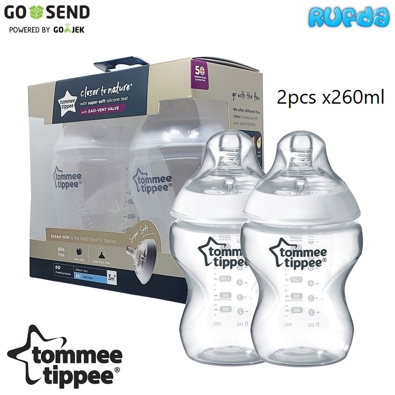 2x260ml Tommee Tippee Breast &amp; Feeding Bottle (Botol Susu Bayi)