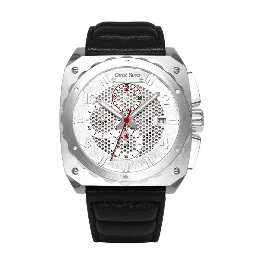 Jam Tangan Pria Tali Kulit Christ Verra CV 918053G-21 SLV