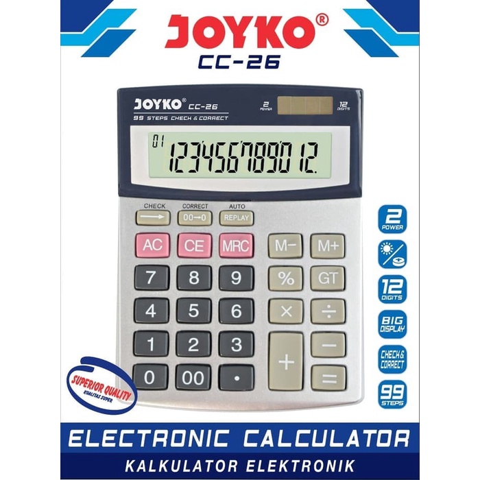 

EKSLUSIF Kalkulator/ Calculator 12 Digit JOYKO CC 26