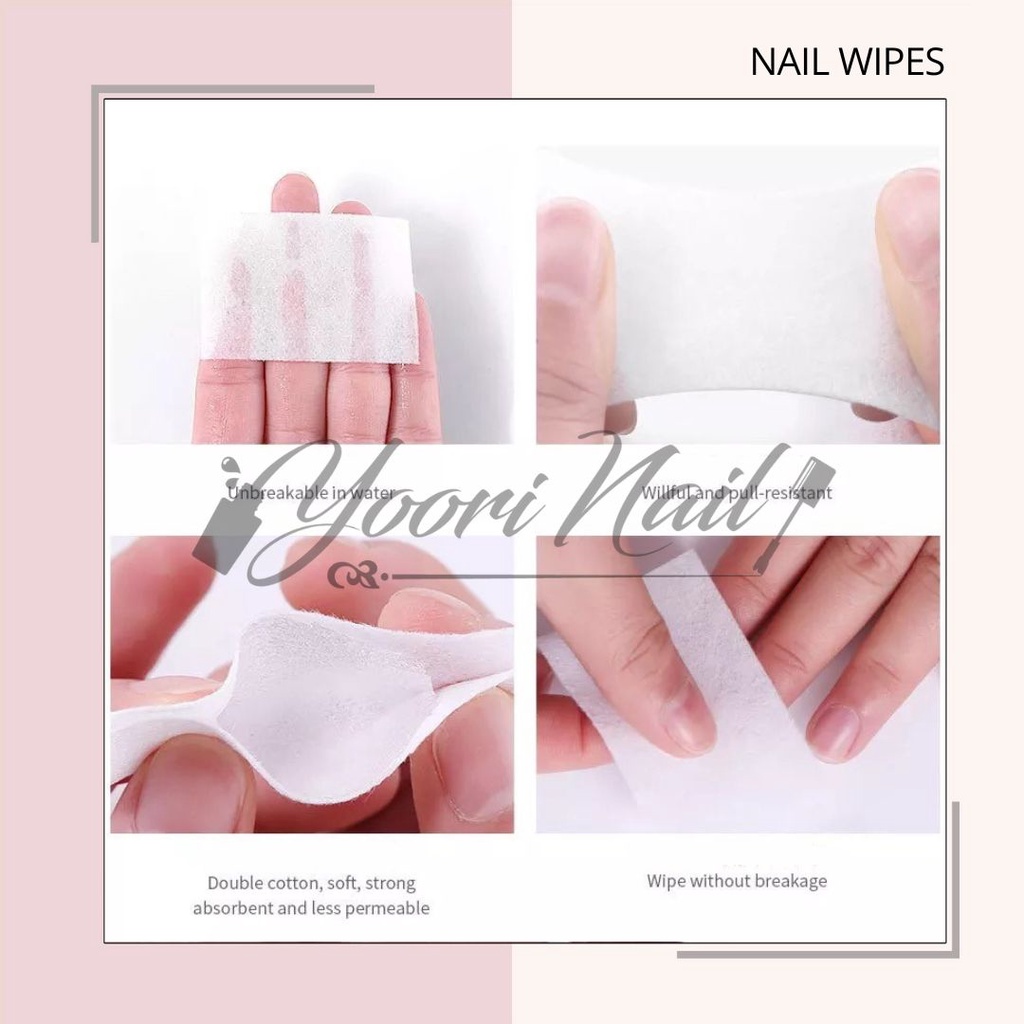 Nail Wipes Remover pads tissue nail wipe kapas kuku tisu nail polish gel polish