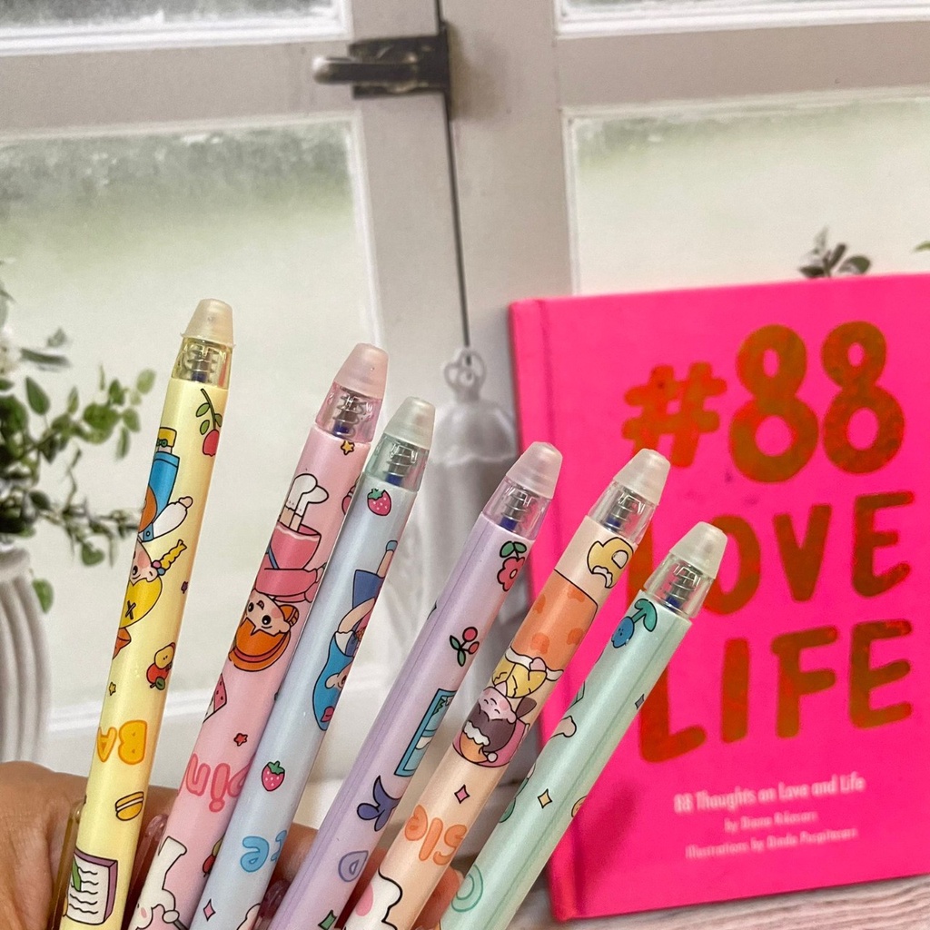 

PULPEN CETEK ERASABLE MOTIF CEWEK CUTE ISI 6 PCS LENGKAP HARGA MURAH DAN BISA COD