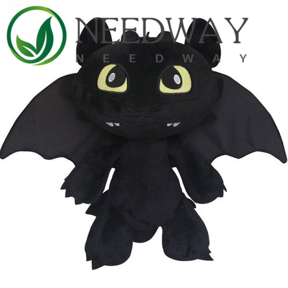 Needway  Toothless Plush Toy Hadiah Anak Karakter Anime Putih Boneka Boneka Hitam