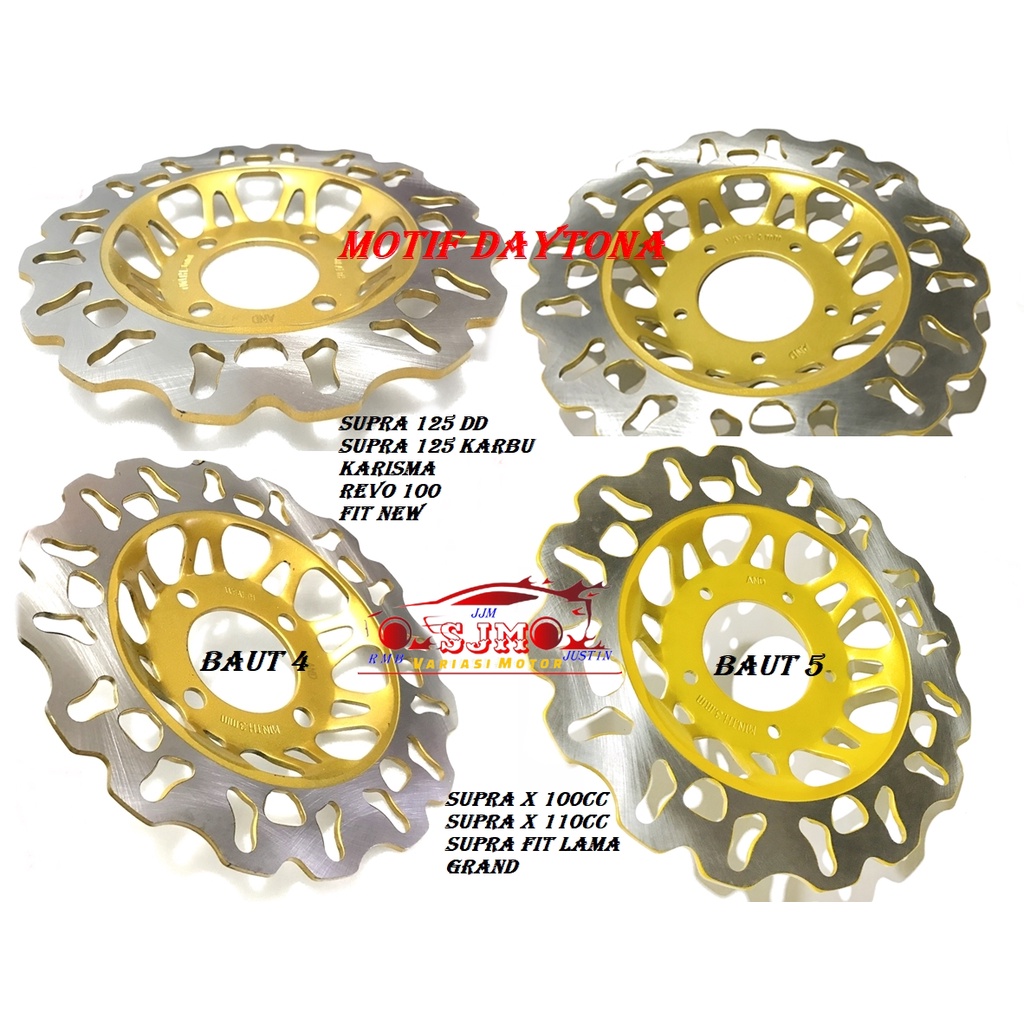 CAKRAM DEPAN SUPRA KARISMA REVO 100CC SUPRA FIT NEW SUPRA FIT LAMA SUPRA 125DD SUPRA 125 KARBU MOTIF DAYTONA BAUT 4 BAUT 5 CEKUNG