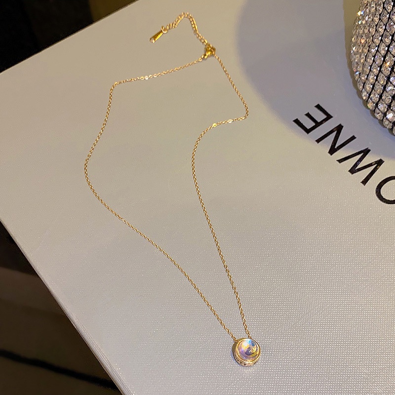 Mewah Mimpi Biru Baja Titanium Kalung Wanita Fashion Choker Necklaces