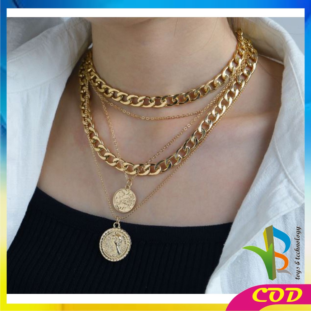 RB-K72 K74 Kalung Wanita Fashion Aksesoris Korea Kalung Choker Retro Kalung Anti Karat Kalung Love Kalung Vintage