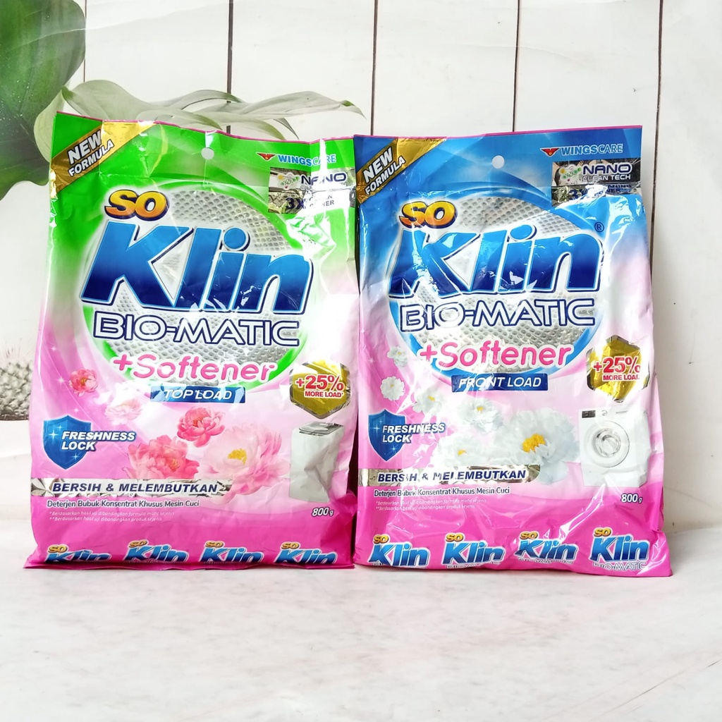 So Klin Bio Matic 800gr (Mesin Cuci bukaan depan/atas, Top Load/ Upload)