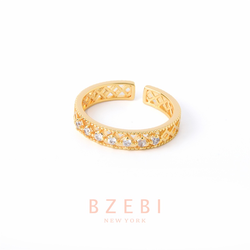 Bzebi Cincin Emas Berlian 18k, Cincin Terbuka Ajustable, Anti Karat, Gaya Korea, Aksesoris Fashion Wanita, Aksesoris Sehari-Hari, Perhiasan Premium, Hadiah Ulang Tahun Dengan Box 892r