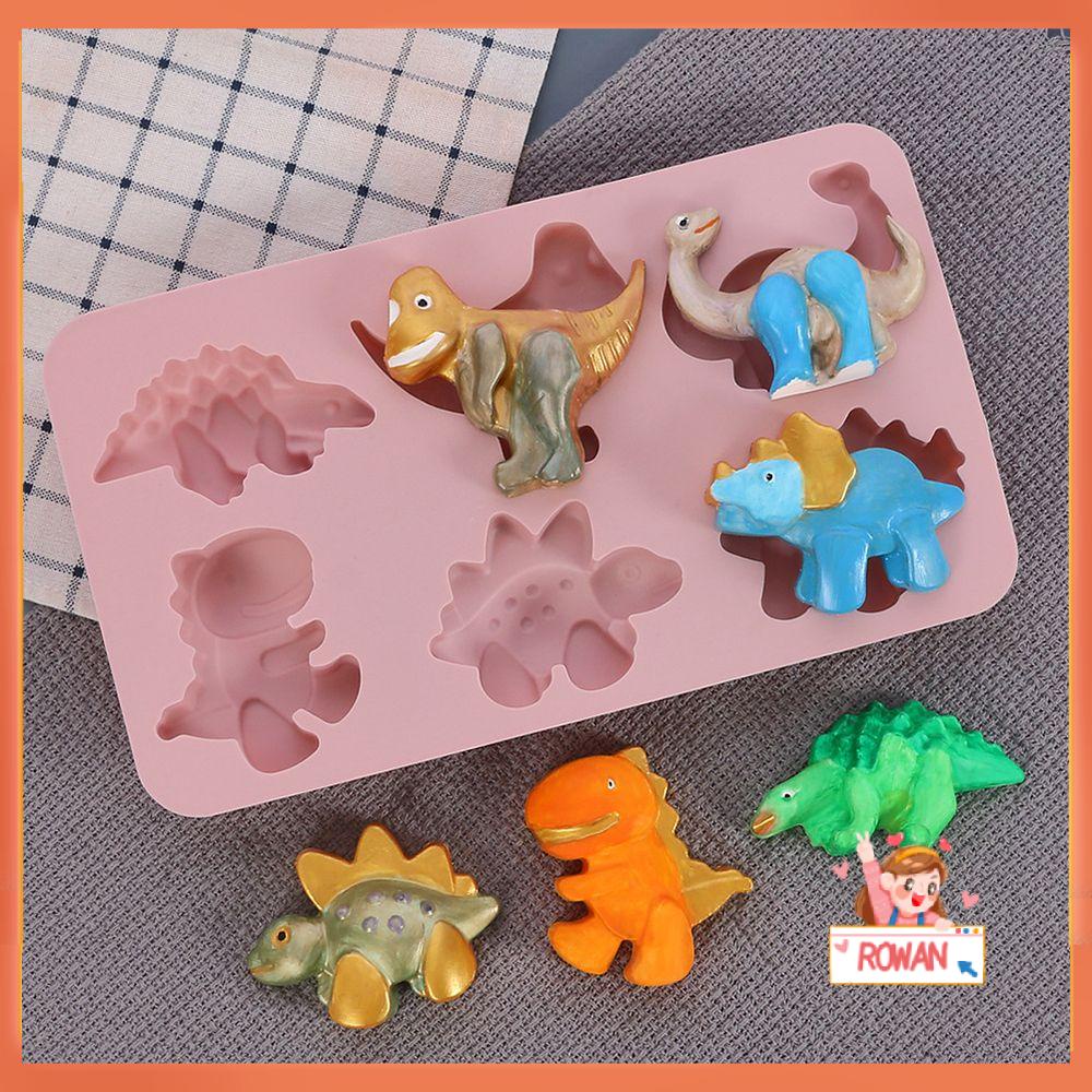 R-flower 1PC Cetakan Coklat Lucu DIY Handmade Perlengkapan Pesta Kartun Dino Tray