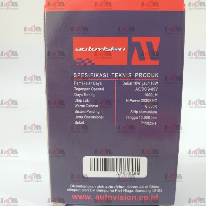 Autovision Headlamp LED H6 M5 10W AC DC Nitro Combo Lampu Sorot Depan