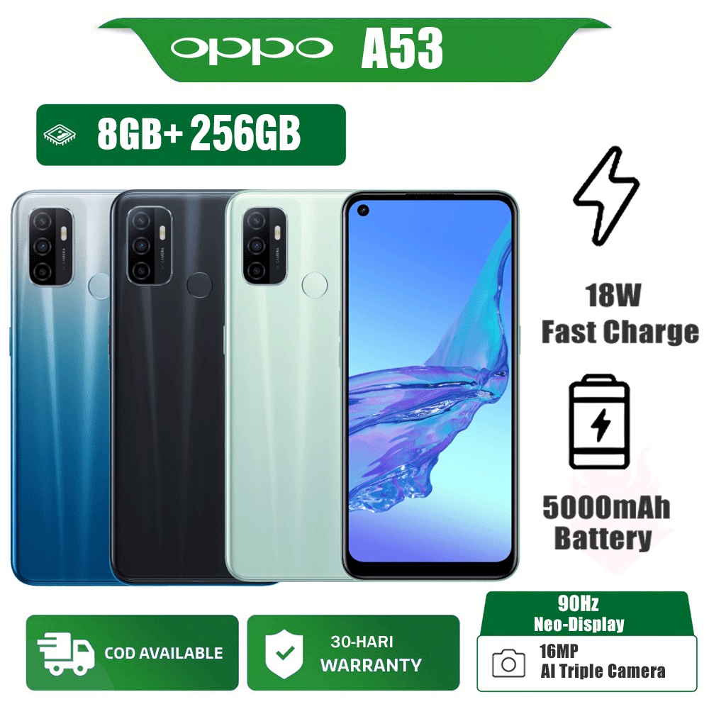 OPPO A53 RAM 8/256 GB 90Hz 6.5-inch 16MP 5000mAh