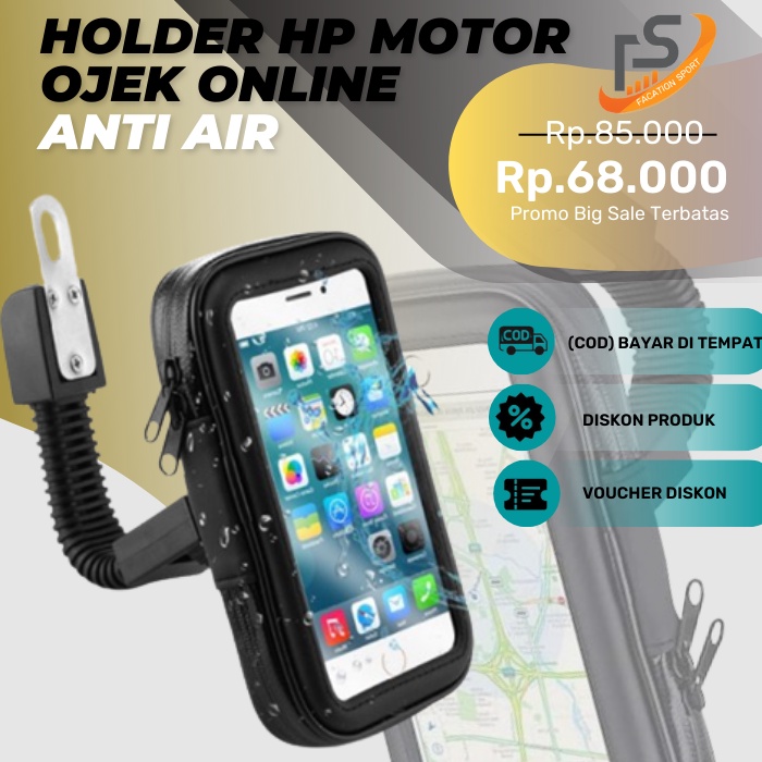 Holder Hp Motor Ojek Online Water Proof - Phone Holder Universal