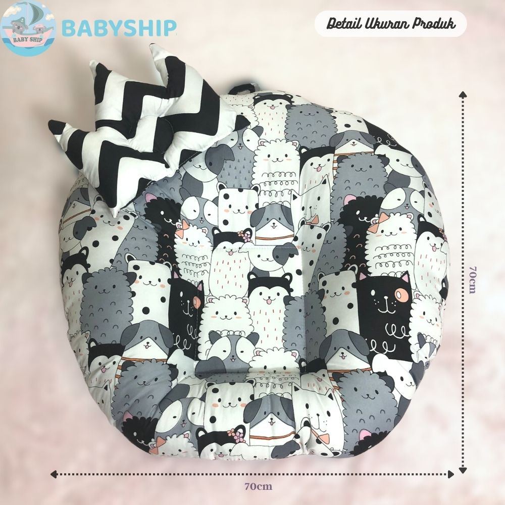 Sofa Bayi 2in1 Multifungsi Kasur Bayi / Baby Lounger Free Bantal dan Tas Mika COD [ Merk BabyShip ]