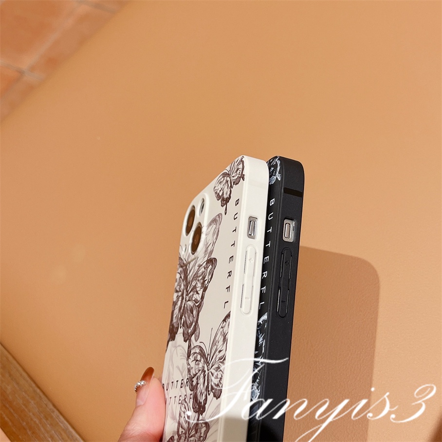 Realme C55 C35 C33 C30s C31 9i C25Y C21Y C25 C25s C21 C20 C15 C12 C11 8Pro 8i C3 5 5i 5s 6i Narzo 50A Prime 50i Hitam Putih Butterfly Casing Telepon Soft Cover Silikon